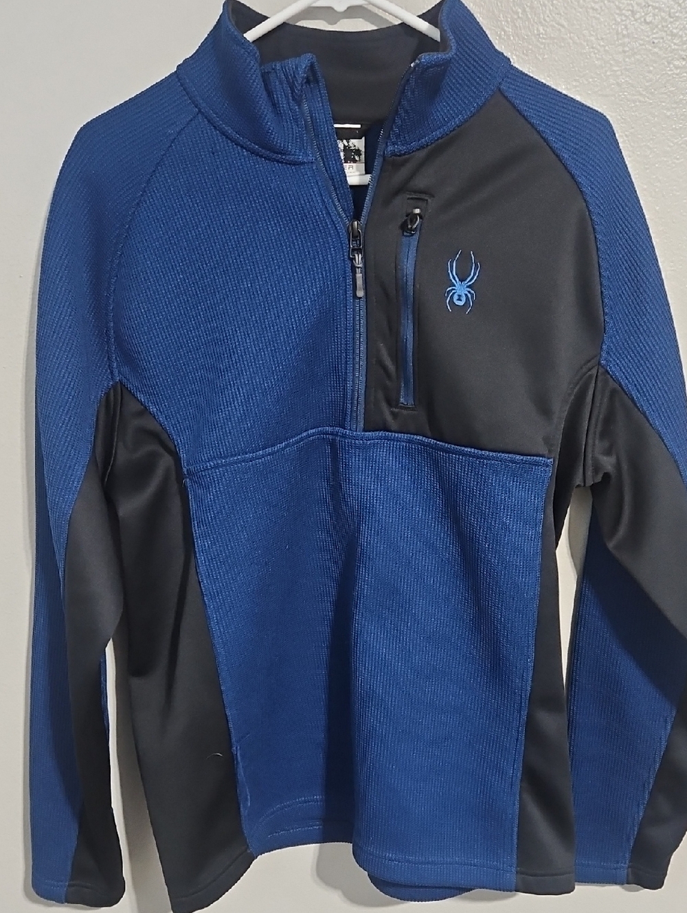 Spyder Blue and Black Quarter-Zip Performance Pullover